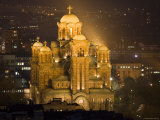 Sveti Marko Orthodox Church at Night, Central Belgrade