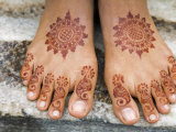 Buy Henna Painting on Feet of Young Girl at AllPosters.com
