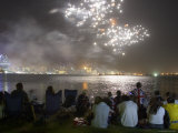 Australia Day Fireworks over Swan River with Perth City in Background
