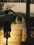 Buy People Walking Along U Bein's Bridge That Runs Down the Taungthaman Lake at AllPosters.com