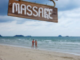 Buy Beach Massage Sign Along Ao Khlong Prao at AllPosters.com