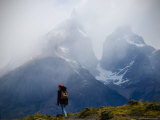 Hiker Beneath Los Cuernos