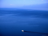 Aerial View of a Boat on Lake Baikal Photographic Print