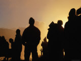 Poon Hill Spectators Silhouetted at Sunrise in the Kali Gandaki River Valley, Annapurna Region