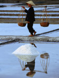 Buy Salt-Field Worker Walking Through Salt Pans on the South Central Coast at AllPosters.com