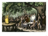 Buy Druid Ceremony Gathering Mistletoe in the Forest at AllPosters.com