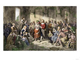 Marriage of Pocahontas to John Rolfe, Jamestown Colony, 1614