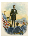President Lincoln Giving His Speech at the Gettysburg Battlefield During the Civil War