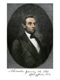 Abraham Lincoln in Springfield, Illinois in 1861, with His Autograph