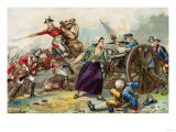 Moll Pitcher Using a Ramrod to Help the Continental Army During the Battle of Monmouth