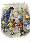 Kindergarten Class Playing an Active Game, the Windmill