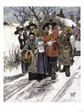 Buy New England Puritans Arresting an Old Woman Accused of Witchcraft, 1600s at AllPosters.com