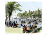Rhode Island Colonists Welcome Roger Williams with the Charter from England, 1644