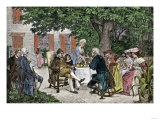 Franklin and Hamilton Discussing the Framing of the US Constitution in Philadelphia, 1787