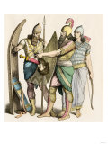 Assyrian Soldiers after a Battle, Holding an Enemy's Decapitated Head