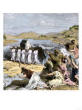 Hebrews Carrying the Ark of the Covenant across the Jordan River into the Promised Land