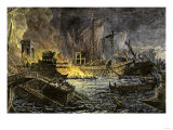 Sea Battle of Actium, in Which Octavius Defeated Antony and Cleopatra, 31 Bc