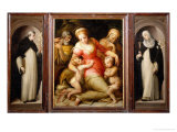 Portable Altar with the Madonna and Child with Saints Dominic and Catherine of Siena Giclee Print