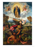 Saint Michael with the Devil and Our Lady of the Assumption Between Angels