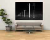Row of Telephone Poles Along Bonneville Salt Flats