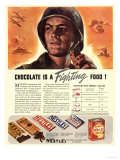 Nestle's, Propaganda Chocolate Sweets WWII Chocolate Is a Fighting Food, USA, 1940