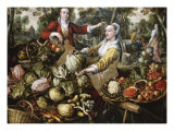 Buy The Four Elements: A Greengrocer's Stall with the Flight Into Egypt Beyond at AllPosters.com