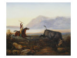 Buy Gaucho Hunting a Bull, 19th Century at AllPosters.com