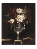 Red and White Roses in a Silver Urn, c.1897