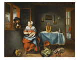Buy The Interior of a Cottage with a Young Serving Maid Plucking a Duck at AllPosters.com