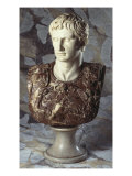 Italian Sculpted Statuary and Breccia Marble Bust of Caesar Augustus, 19th Century