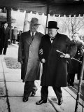Buy Pres. Harry Truman Walking Arm-In-Arm with British Prime Minister Winston Churchill, Blair House at AllPosters.com