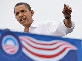 Barack Obama Speaking, Greensboro, NC Photographic Print