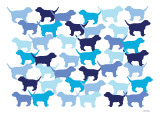 Blue Puppies Pattern