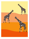 Orange Giraffe Family