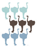 Blue Ostrich Family