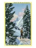 Alta, Utah, Downhill Skier About to Descend