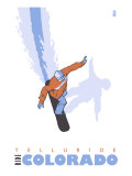 Telluride, Colorado, Snowboard Stylized