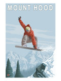 Mount Hood, Oregon, Snowboarder Jumping
