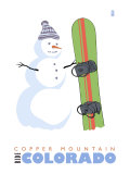 Copper Mountain, Colorado, Snowman with Snowboard