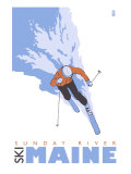 Sunday River, Maine, Stylized Skier