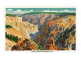 Aerial View of Grand Canyon from Grand View, Yellowstone National Park, Wyoming