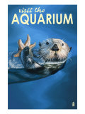 Buy Visit the Aquarium, Sea Otter Scene at AllPosters.com