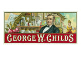 George W. Childs Brand Cigar Inner Box Label, Co-Founder of Childs and Peterson Publishing
