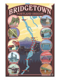 Buy Portland, OR, Bridgetown Collage of Portland Bridges at AllPosters.com