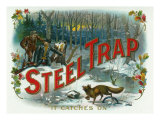 Steel Trap Brand Cigar Box Label, Hunting