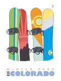 Buy Winter Park, Colorado, Snowboards in the Snow at AllPosters.com