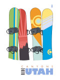 Buy Canyons, Utah, Snowboards in the Snow at AllPosters.com