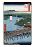 Senju Great Bridge, Japanese Wood-Cut Print