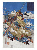 Chinese Three Kingdoms warrior Zhang Fei, Japanese Wood-Cut Print