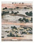 Evening Glow at Seta, Japanese Wood-Cut Print